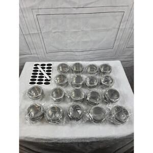 18 Magnetic Clear View Spice Tins With Marker And Labels